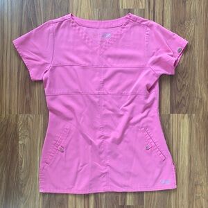 Greys Anatomy Scrubs Top Womens Small Pink Pockets Barco